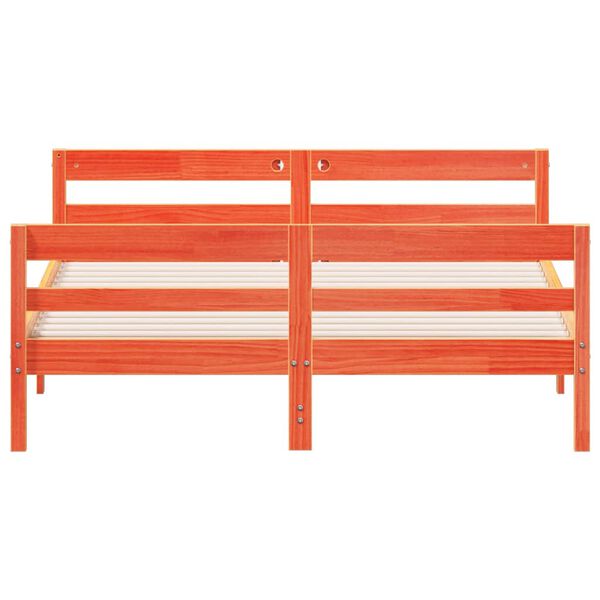 vidaXL Cadru pat fără saltea, maro ceruit, 120x200 cm, lemn masiv pin