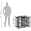 vidaXL Pat ridicat din gabion Argintiu 100 x 50 x 80 cm
