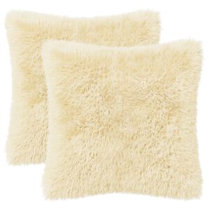 vidaXL Husă pentru pernă 2 pcs HEERLEN Crem 30 x 30 cm Fleece PV