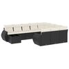 vidaXL Set canapele de grădină cu perne, 11 piese, negru, poliratan
