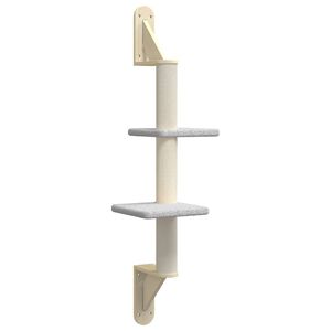 vidaXL Ansamblu pisici perete cu st&acirc;lp zg&acirc;riere, gri deschis, 108 cm