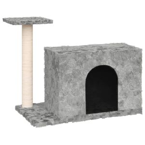 vidaXL Ansamblu pisici, st&acirc;lpi din funie sisal, gri deschis, 51 cm