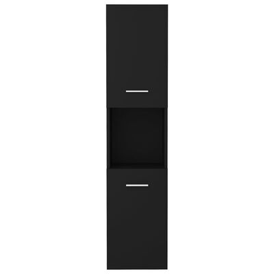 vidaXL Dulap de baie, negru, 30x30x130 cm, lemn prelucrat