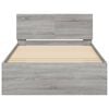 vidaXL Cadru de pat cu tăblie gri sonoma 100x200 cm lemn prelucrat