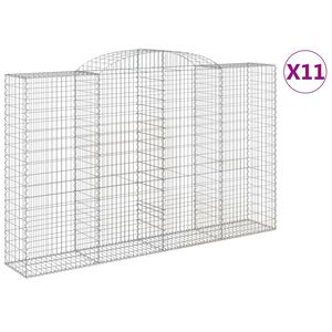 vidaXL Coșuri gabion arcuite 11 buc, 300x50x180/200 cm fier galvanizat