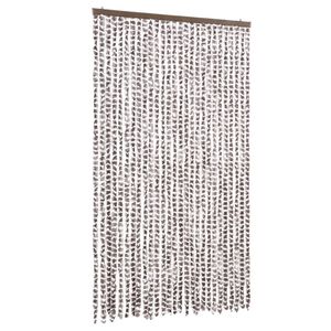 vidaXL Perdea pentru insecte, gri taupe și alb, 118x220 cm, chenille