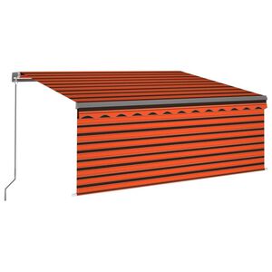 vidaXL Copertină retractabilă manual cu stor, portocaliu&maro, 3x2,5 m