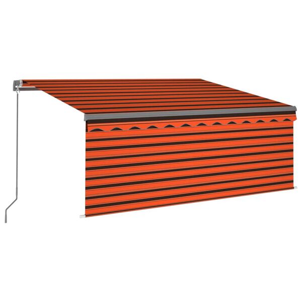 vidaXL Copertină retractabilă manual cu stor, portocaliu&maro, 3x2,5 m