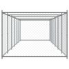 vidaXL Cușcă pentru c&acirc;ini cu ușă, gri, 12x2x1,5 m, oțel galvanizat