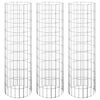 vidaXL Strat înălțat gabion 3 buc. Ø30x100 cm oțel galvanizat circular