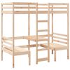 vidaXL Cadru pat etajat, birou/scaune, 90x190 cm, lemn masiv pin