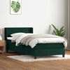 vidaXL Pat box spring cu saltea, verde &icirc;nchis, 100x220 cm, catifea