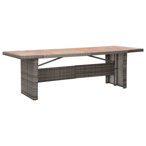 vidaXL Set mobilier de exterior cu perne, 9 piese, gri, poliratan