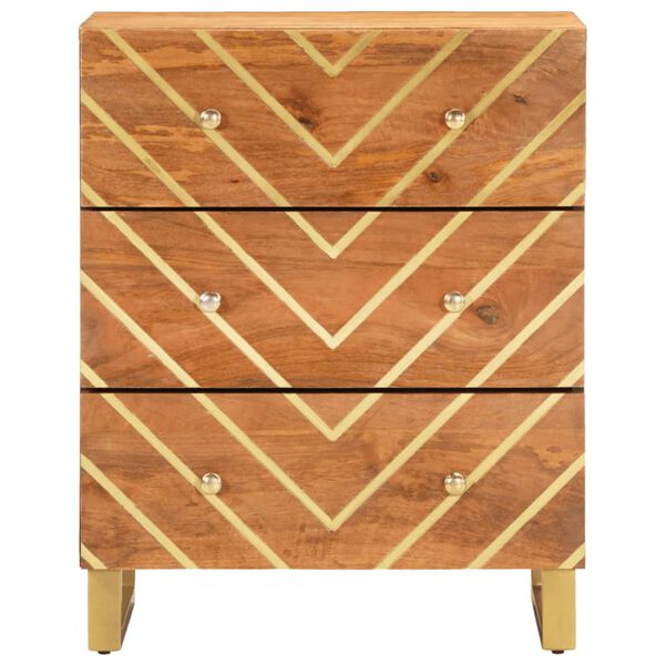 vidaXL Dulap lateral, maro și negru, 60x33,5x75 cm lemn masiv de mango
