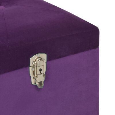 vidaXL Banchetă cu un compartiment de depozitare violet 105cm catifea