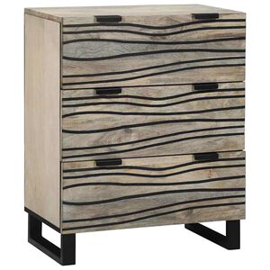 vidaXL Bufet cu sertar Alb 60 x 33.5 x 75 cm Lemn masiv de mango