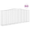 vidaXL Coș gabion arcuit, 15 buc, 400x50x160/180 cm, fier galvanizat