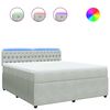 vidaXL Pat box spring cu saltea, gri deschis, 180x200 cm, catifea