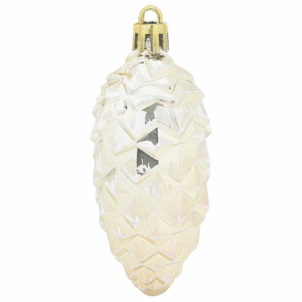 vidaXL Minge din con de brad de Crăciun 40 pcs Șampanie