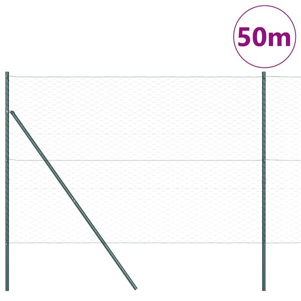 vidaXL Îngrădire cu stâlpi Gri 1.6 x 50 m otel acoperit cu PVC