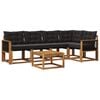 vidaXL Set de canapele de exterior 6 buc. Natural și Negru