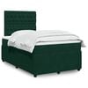 vidaXL Pat box spring cu saltea, verde &icirc;nchis, 120x200 cm, catifea