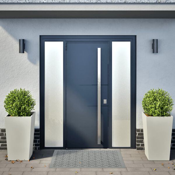 vidaXL Jardiniere de grădină, 2 buc., alb, 45x45x75 cm, oțel