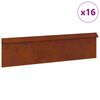 vidaXL Gard pentru melci 16 pcs Ruginit 100 x 3,5 x 25 cm