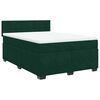 vidaXL Pat box spring cu saltea, verde &icirc;nchis, 160x200 cm, catifea