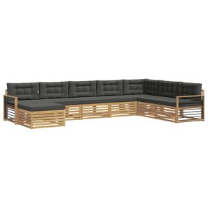 vidaXL Set de canapele de exterior 8 buc. Alb și antracit