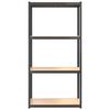 vidaXL Rafturi cu 4 niveluri, 4 buc., antracit, oțel și lemn prelucrat