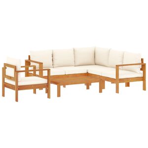 vidaXL Set de canapele de grădină cu perne, 5 buc., lemn masiv acacia