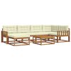 vidaXL Set de canapele de exterior cu pernă 7 pcs Natural și Crem