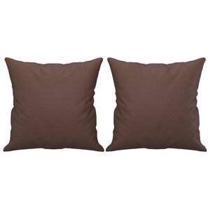 vidaXL Perne decorative, 2 buc., maro, 40x40 cm, piele ecologică