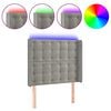 vidaXL Tăblie de pat cu LED, gri deschis, 83x16x118/128 cm, catifea