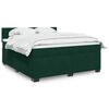 vidaXL Pat box spring cu saltea, verde &icirc;nchis, 180x200 cm, catifea