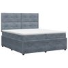 vidaXL Pat boxspring cu saltea Gri &icirc;nchis 200 x 200 cm Catifea