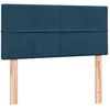 vidaXL Pat box spring cu saltea, albastru &icirc;nchis, 80x210 cm, catifea