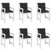 vidaXL Perne de scaun spătar jos, 6 buc. negru, model carouri, textil
