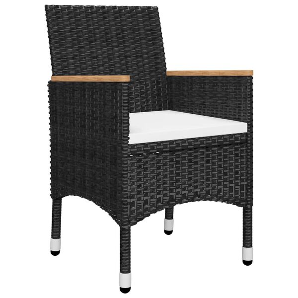 vidaXL Set mobilier de grădină cu perne, 9 piese, negru