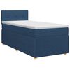 vidaXL Pat boxspring cu saltea albastru 90 x 190 cm Țesătură