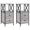 vidaXL Noptiere, 2 buc., gri sonoma, 34x35,5x70 cm, lemn compozit