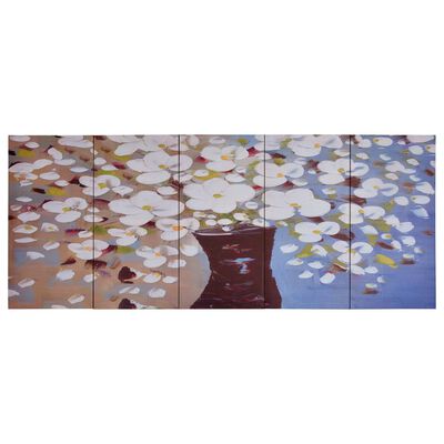 vidaXL Set tablouri din pânză, vas cu flori, multicolor, 150 x 60 cm