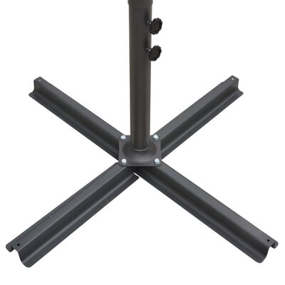 vidaXL Umbrelă de soare dublă, stâlp din oțel, negru, 250 x 250 cm