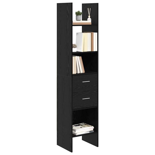 vidaXL Dulap pentru cărți Stejar negru 40 x 35 x 180 cm Lemn compozit