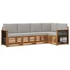 vidaXL Set de canapele de exterior 4 buc. Natural și gri deschis