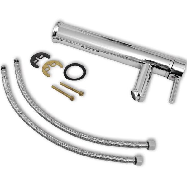 vidaXL Baterie baie robinete cu monocomandă, 2 buc., crom