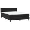 vidaXL Pat box spring cu saltea, negru, 160x210 cm, catifea