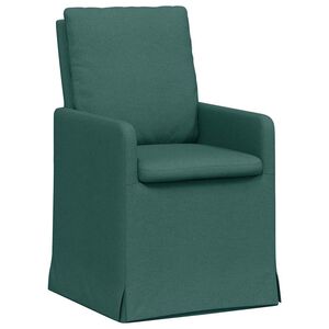 vidaXL Scaune de dining 2 buc. țesătură Verde &icirc;nchis 57 x 67 x 98 cm