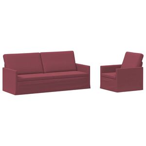 vidaXL Set de canapea 2 pcs Roșu Vin Țesătură